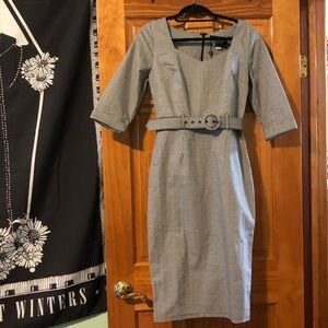 Collectif Houndstooth Pencil Dress